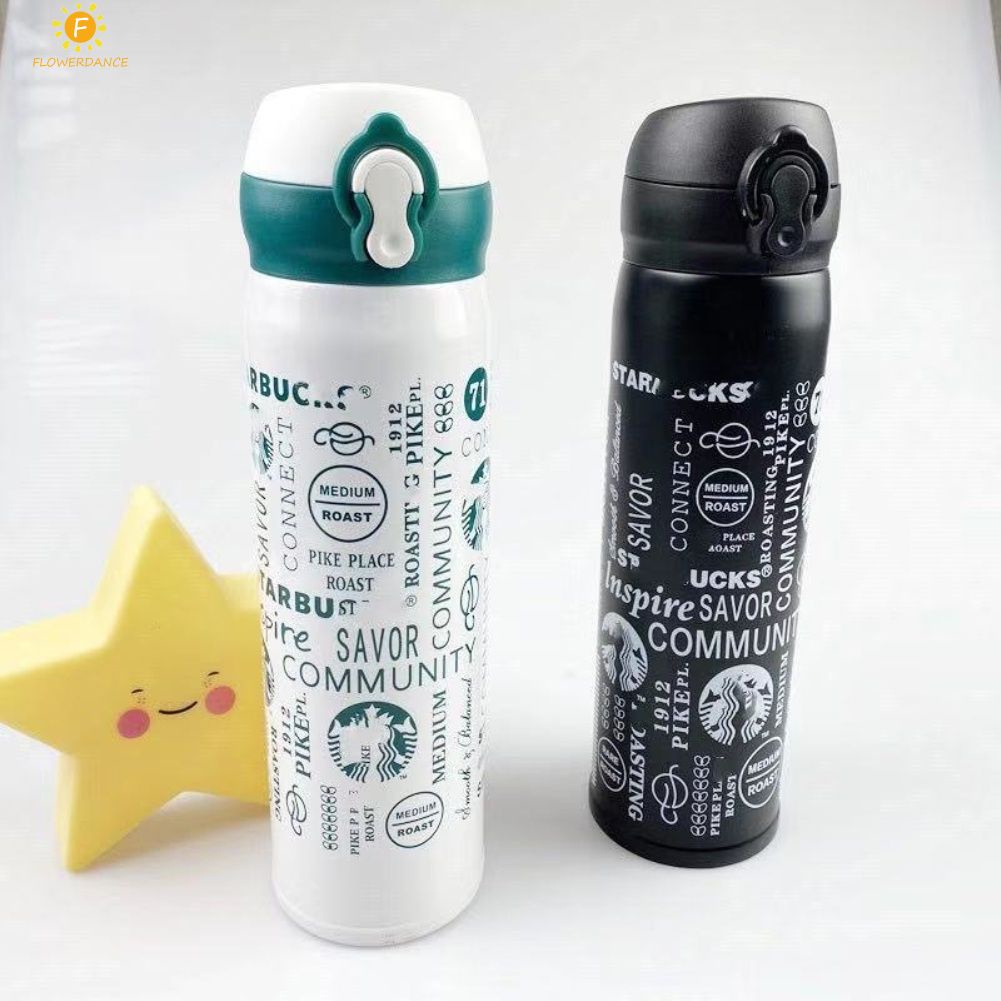 500Ml Nước Nhiệt Du Lịch Treo Tường Đôi Starbucks Chân Không Với Viên Đạn Bao Rò Rỉ Chứng Minh Thể Thao Ngoài Trời Giữ Nhiệt chai FLOWERDANCE