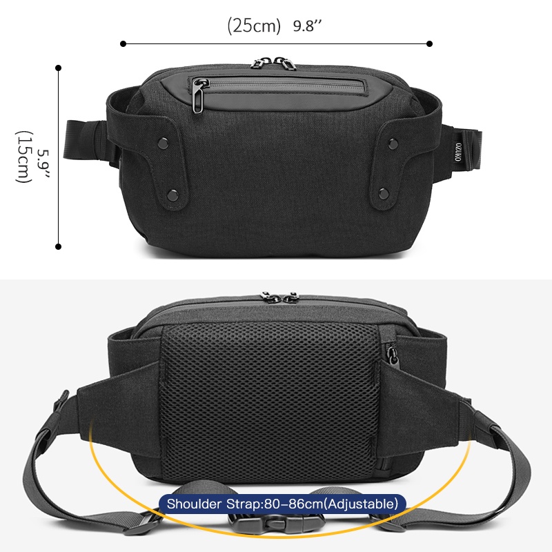 Túi đeo chéo Ozuko chống thấm nước có cổng sạc USB cho nam
