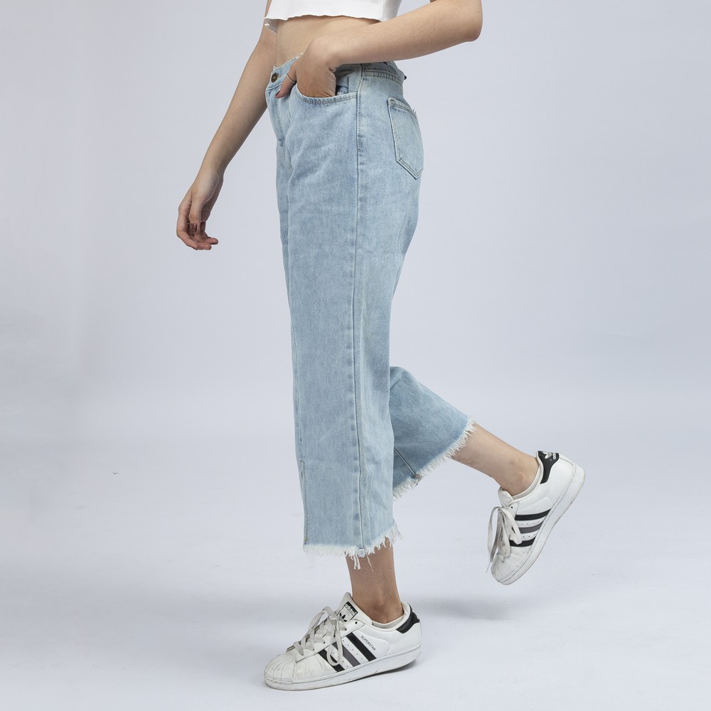 Quần Jean Nữ quần Ống Rộng Xẻ Lai Xanh Nhạt Co Giãn Thời Trang Cao Cấp QR11. InsideShop.04 | BigBuy360 - bigbuy360.vn