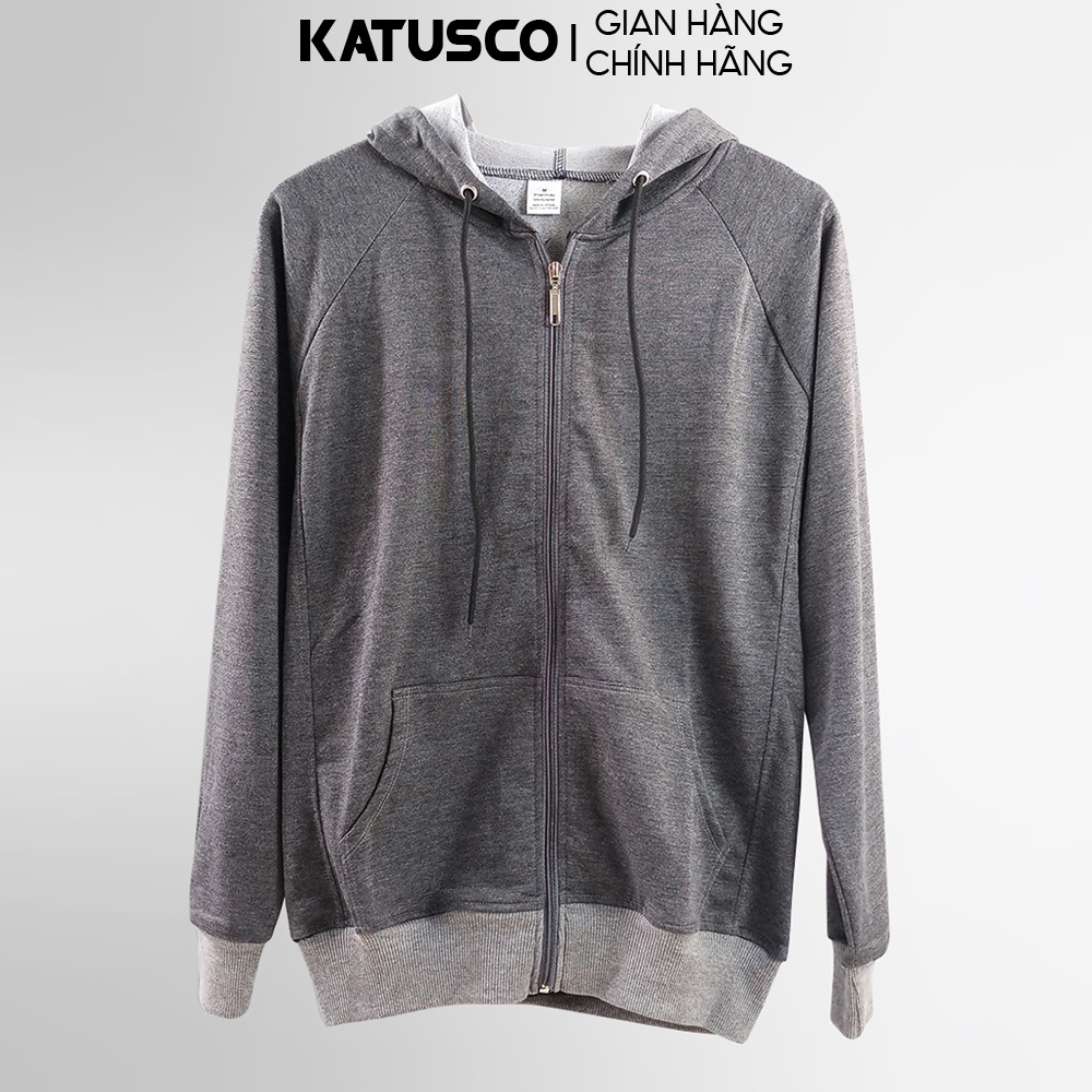 Áo Khoác Nam Hoodie Khóa Kéo Thời Trang KATUSCO A2240, Chất Nỉ Dày, Có Mũ Liền Thân, Chống Nắng Tốt