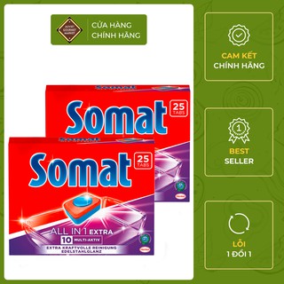Viên rửa chén, ly Somat hộp 25 viên dùng cho máy rửa bát
