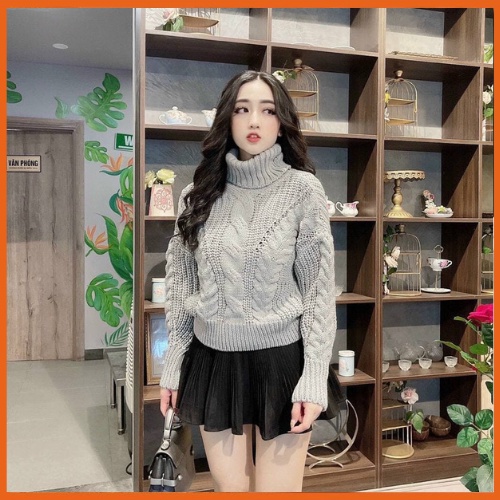 ÁO LEN CỔ LỌ NỮ HÀNG QUẢNG CHÂU CHẤT LEN THỪNG DÀY DẶN SIÊU ẤM PHỐI VỚI QUẦN DÀI,CHÂN VÁY ĐỀU XINH NHA CÁC NÀNG