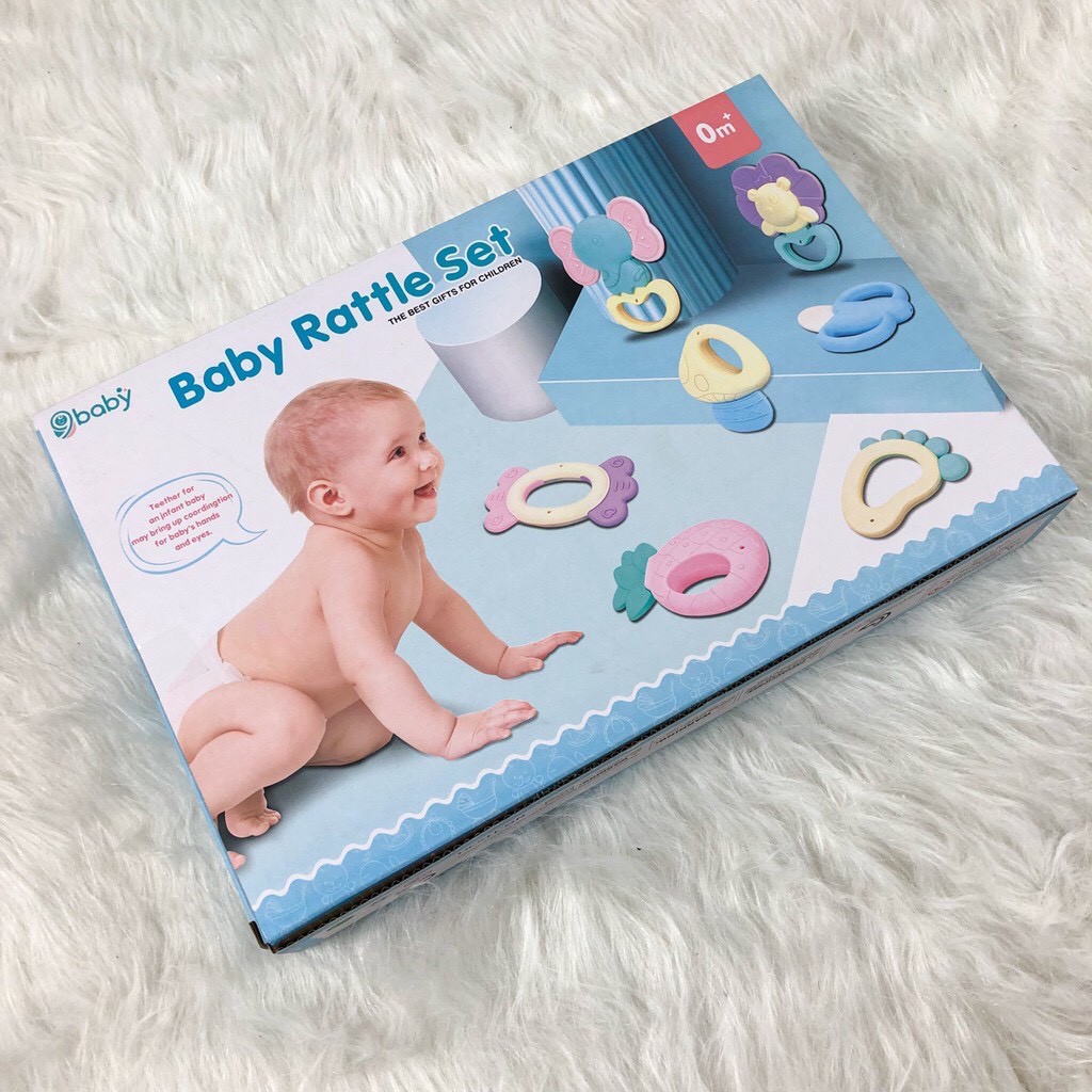 Bộ xúc xắc gặm nướu cho bé 10 chi tiết 9BABY chính hãng