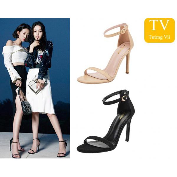 Giày Cao gót nhọn đen mờ quai ngang mờ 7p CG-0130