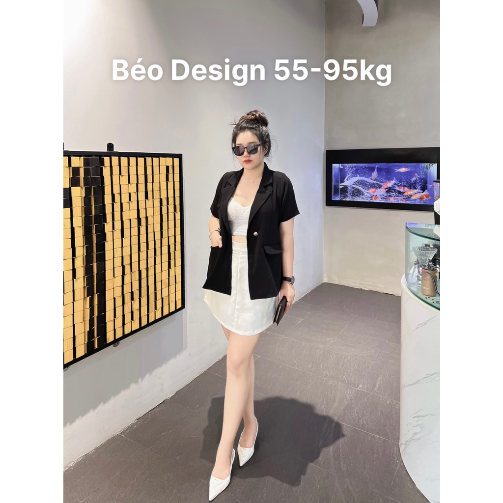 Áo khoác bigsize nữ Béo Design Áo vest ngắn tay 51kg đến 95kg
