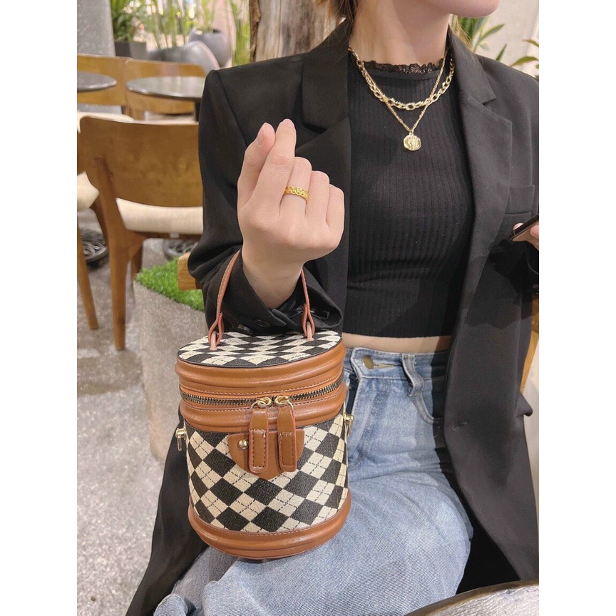Túi xách nữ đeo chéo cặp lồng caro Hot Trend 2022