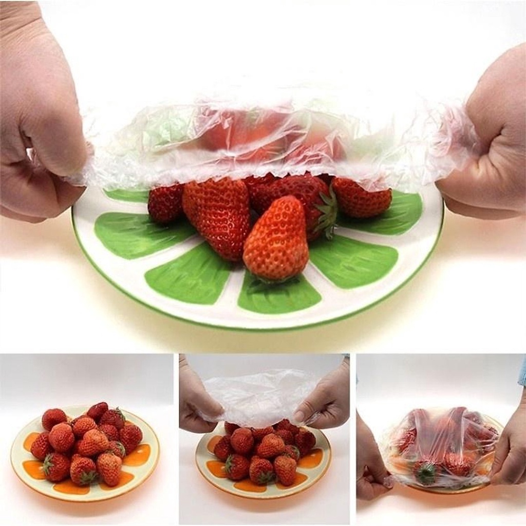 Màng Bọc Thực Phẩm, Túi Bọc Thực Phẩm Co Giãn Siêu Dai Có Chun Hình Túi Gấu Set 100 Chiếc Siêu Tiện Lợi Cho Gia Đình