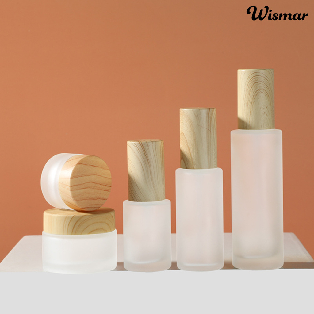 Chai xịt đựng lotion bằng thủy tinh nhám dày mini nắp bằng gỗ 10/ 20/ 30/ 50/ 80ml