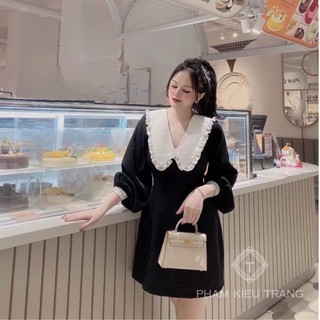 Đầm voan lụa cổ phối tiểu thư xinh xắn