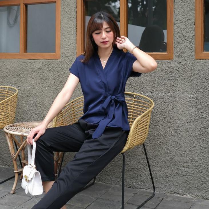 Áo Kiểu Kimono Cổ Chữ V Vải Cotton Sọc Ca Rô Jt - B 11812 Cho Nữ