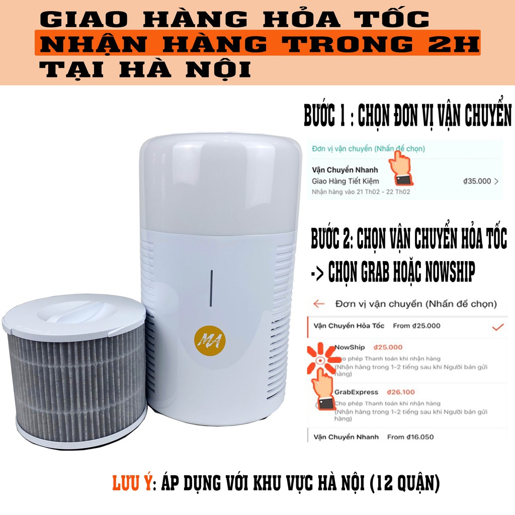 Máy lọc không khí MaxAir lõi lọc than hoạt tính khử mùi, Air Purifier lọc bụi mịn,lọc lông chó mèo,BH 12tháng CHÍNH HÃNG