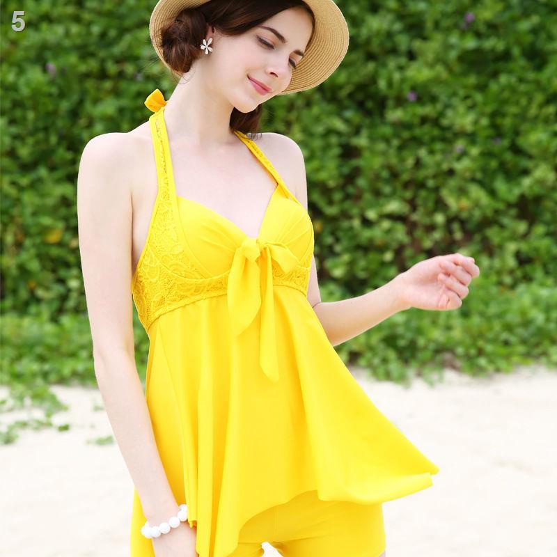 ✴▣Áo tắm xẻ tà Junfei dành cho nữ mỏng áo tắm dạng váy liền thân hở lưng gợi cảm và ngực nhỏ tụ tập áo tắm suối nước nón | BigBuy360 - bigbuy360.vn