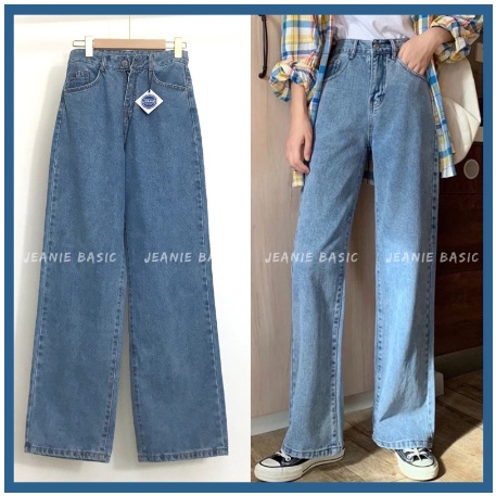 [BEST CHOICE] Quần JEANS BAGGY Unisex Quần Jean Nữ Ống Rộng Quần Bò Xuông Lưng Cao 3 Màu -KOREA STYLE 2022 (Hàng Mới Về)