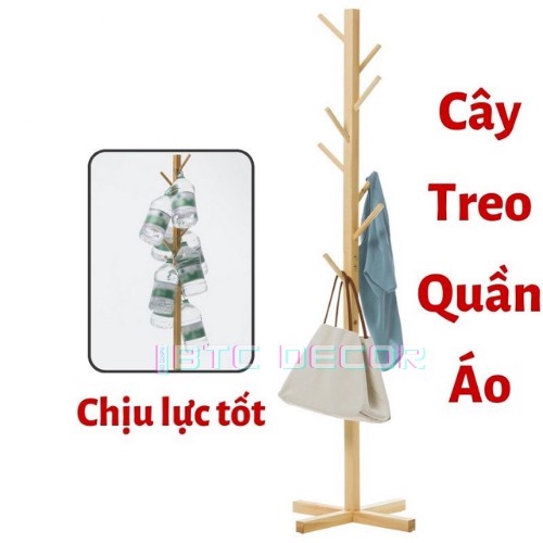 Cây Treo Quần Áo Gỗ Thông Cao Cấp - Phong Cách Hàn Quốc Decor Nhà Cửa - Kt 120 x 45 x 35cm - Lỗi 1 đổi 1