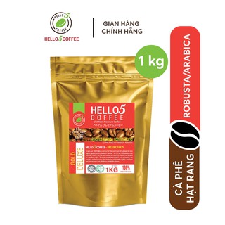 Cafe xay nguyên chất Gold Deluxe Hello 5 Coffee - Gói 1kg