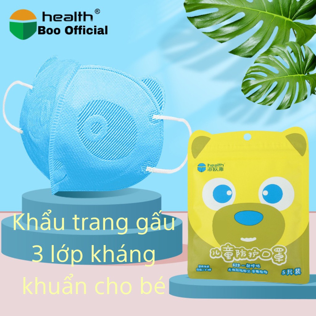 Khẩu trang gấu 3 lớp kháng khuẩn - Lọc sạch bụi mịn PM 2.5 - Cho bé từ 2-8 tuổi | BigBuy360 - bigbuy360.vn