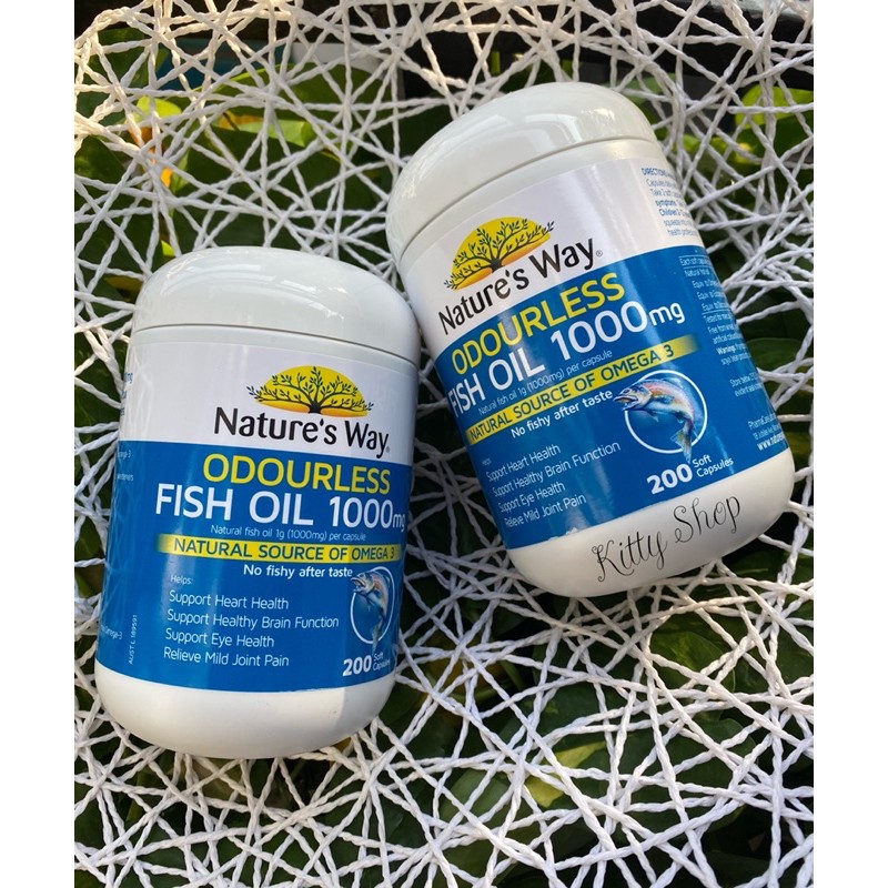 VIÊN NATURE’S WAY FISH OIL ODOURLESS 1000MG LỌ 200 VIÊN CHÍNH HÃNG