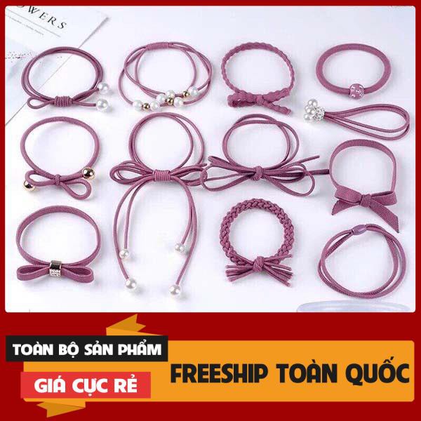 HỘP 12 DÂY CHUN BUỘC TÓC siêu đẹp giá rẻ