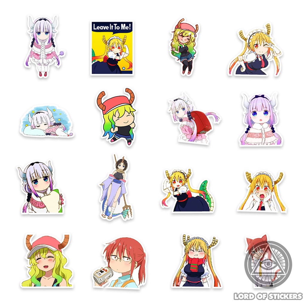 Set 50 Hình Dán Kobayashi's Dragon Maid Sticker Anime Cute Chống Thấm Nước Trang Trí Mũ Bảo Hiểm, Laptop, Ván Trượt, Sổ