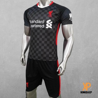 Quần áo bóng đá, đồ đá banh CLB Liverpooll Đen Mới nhất Vải thun lạnh cao cấp
