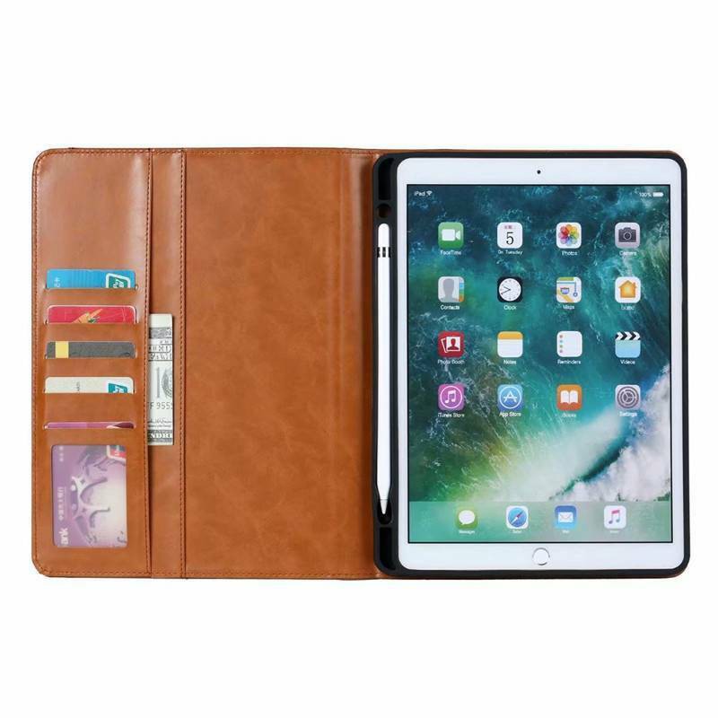 Bao da điện thoại chống sốc có đế đỡ gấp và ngăn để thẻ cho iPad 6 - 9.7 inch 2018, có tặng kèm viết màu ngẫu nhiên