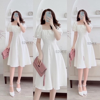Váy thiết kế Simee cổ vuông nhún ngực