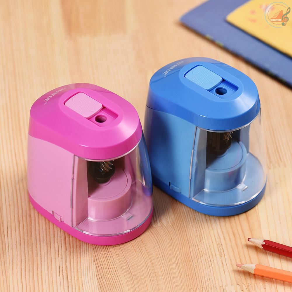 Automatic Electric Pencil Sharpener Battery or USB Powered with 3 Graphite Point Tip Modes for Home School Classroom Student Artist Crafts Kids Pink