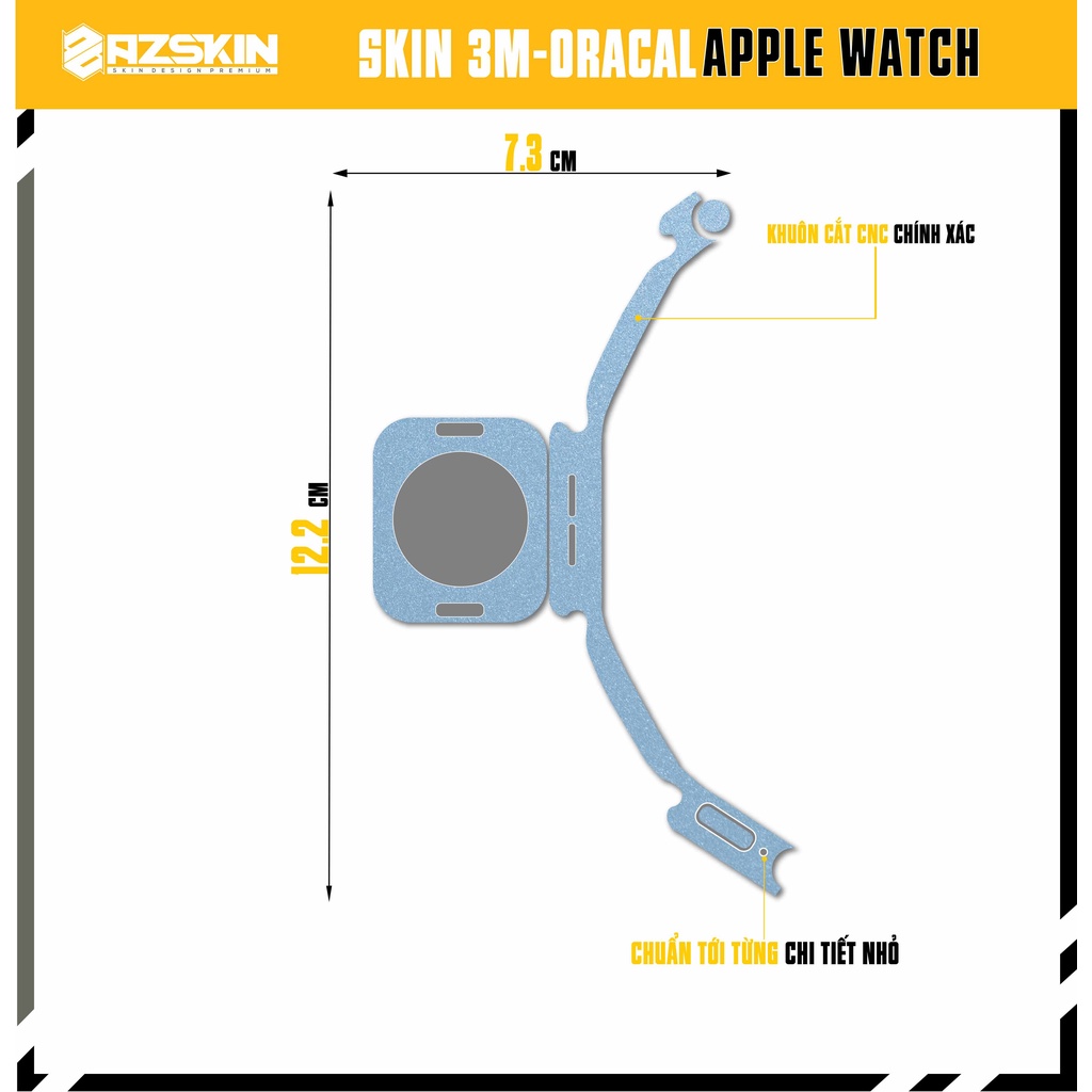 Miếng Dán Skin Apple Watch Oracal Sierra Blue |SK_AWORC13A| Chất Liệu Film Nhập Khẩu, Tạo Khuôn Cắt CNC, Dễ Dán Tại Nhà