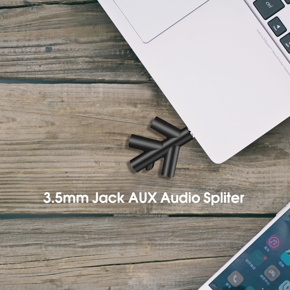 Cáp chia âm thanh chia 4 cổng cắm 3.5mm cho máy tính máy nghe nhạc Mp3
