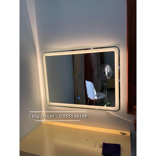 Gương led cảm biến chữ nhật, gương treo nhà tắm kích thước 50x70cm