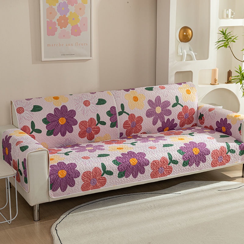Vỏ Bọc Đệm Ghế Sofa Chống Trượt In Họa Tiết Hoa Đơn Giản Thông Dụng Trang Trí Nhà Cửa