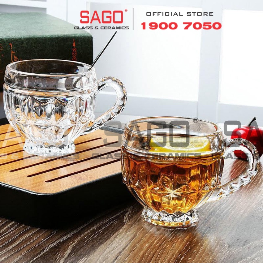 Ly Thủy Tinh có Quai Green Apple Mug Tea Glass | Tuỳ Chọn Dung Tích và Kiểu Dáng