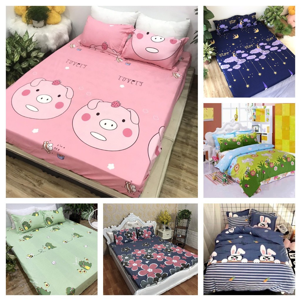 Bộ Ga Gối cotton poly siêu ngộ nghĩnh 1m2x1m9 và 1m6x2m,chọn mẫu trên bài đăng