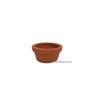 Chậu đất nung Trệt 12x6 (đỏ/trắng)