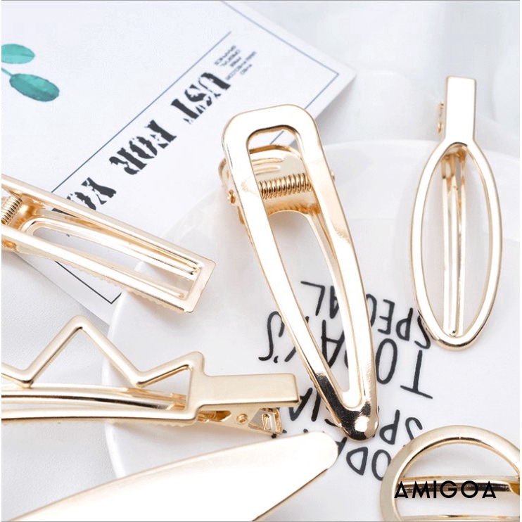 【Amigoa】Kẹp tóc kim loại Hàn Quốc Pearl Set Hairpin Minimalist / COD