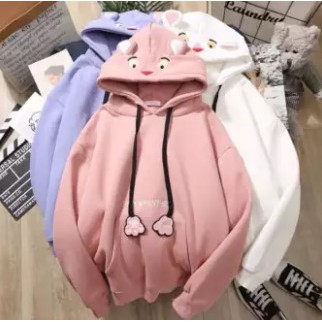 Áo Hoodie Thêu Mèo Tai Thỏ Thời Trang Nam Nữ Thu Đông phong cách năng động trẻ trung kiểu dáng cute dễ thương