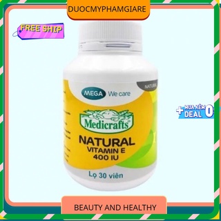 NATURAL VITAMIN E 400 IU MEGA WE CARE (ENAT CHAI)LỌ 30 VIÊN NANG MỀM