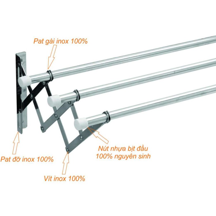 Giàn phơi thông minh Prota inox ống 16mm co giãn cao cấp loại 1 mét