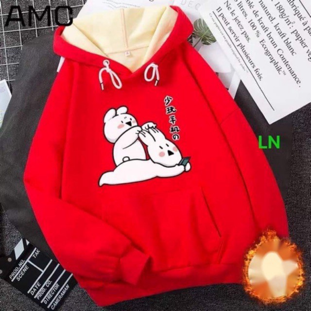 Áo hooide hai con thỏ 5D  LN12