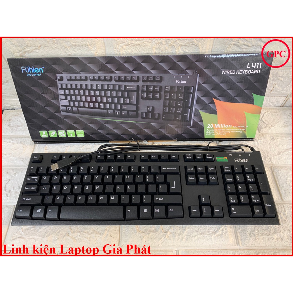 💥 Bàn phím rời có dây Fuhlen L411 dùng cho máy tính bàn PC - Laptop