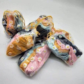Set 10 tất hoa cúc cổ ngắn