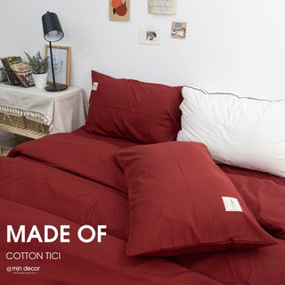 Bộ Chăn Ga Gối Tici 💖FREESHIP💖 Drap Giường Đỏ Trơn  - Ga Trải Giường Thiết Kế Mịn Decor