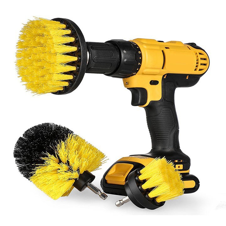 Bộ bàn chải gắn máy khoan đầu cọ chà sàn vệ sinh nhà cửa dụng cụ rửa xe ô tô đa năng QE197