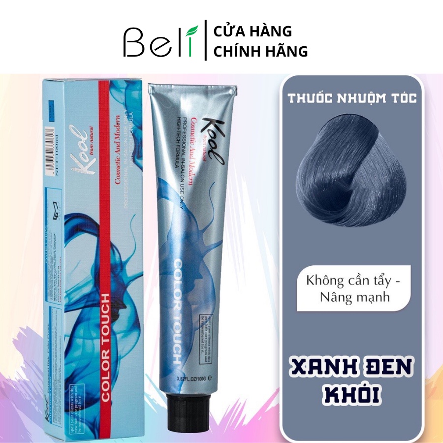 Thuốc Nhuộm Tóc KOOLPRO Màu XANH DƯƠNG ĐEN KHÓI Không Tẩy Tuýp 100g - Beli Official Store