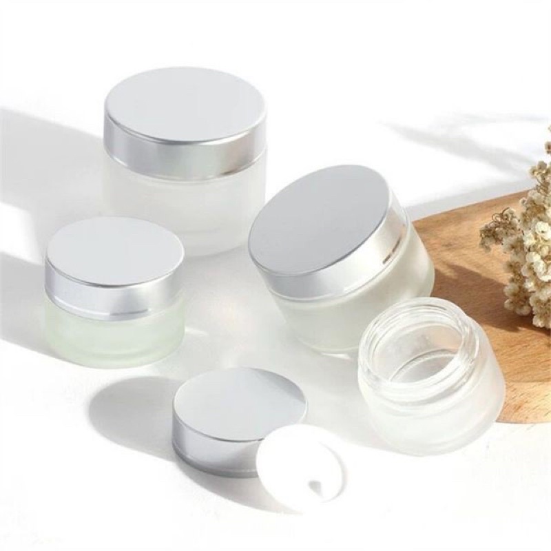 HỦ ThuỶ TInH 10g - Hủ sành NẮP NHÔM Chiết Kem , Lọ đựng Chiết Mỹ phẩm