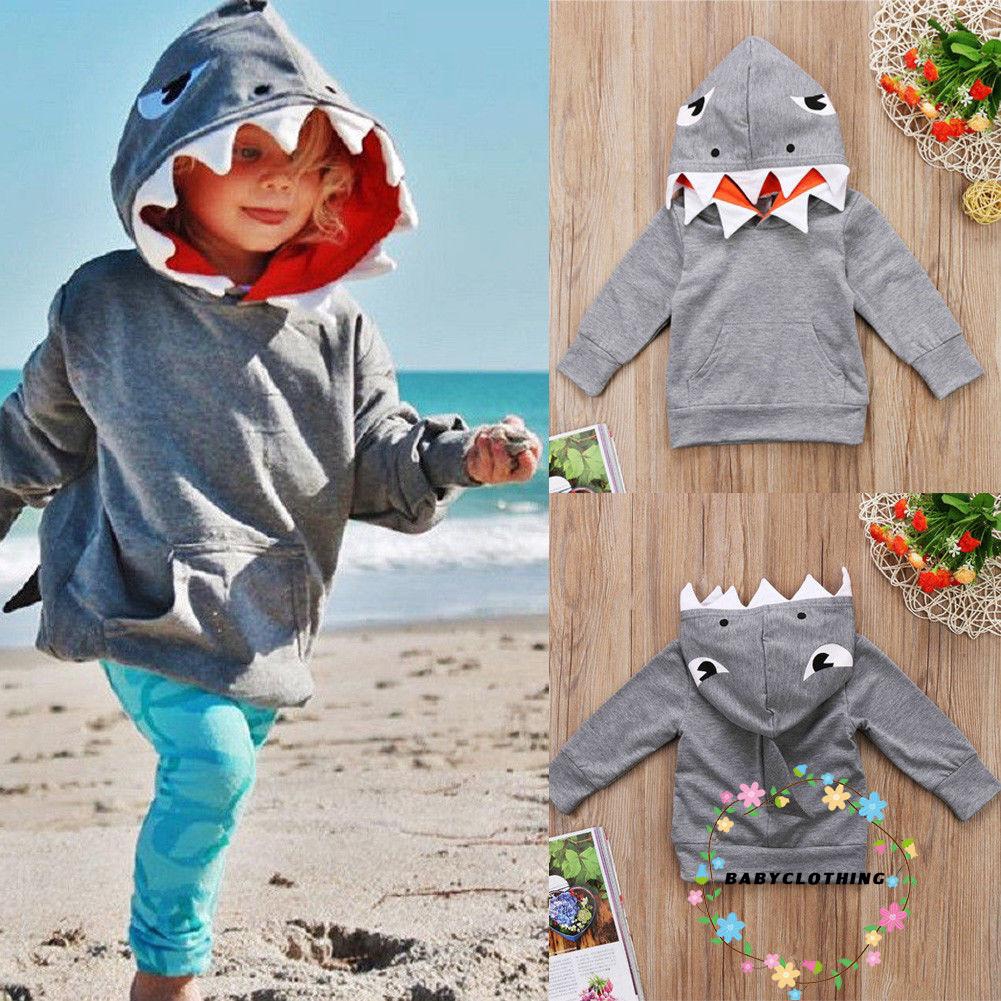 Áo hoodie họa tiết cá mập đáng yêu cho bé