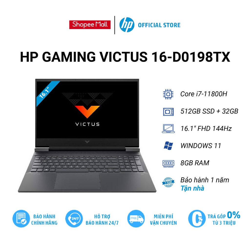 Laptop HP Victus 16-d0198TX 4R0U0PA i7
