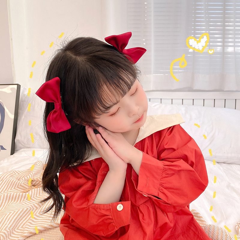 Kẹp tóc nơ gấp đôi kích thước nhỏ thời trang Hàn Quốc dễ thương nhiều màu tùy chọn dành cho trẻ em