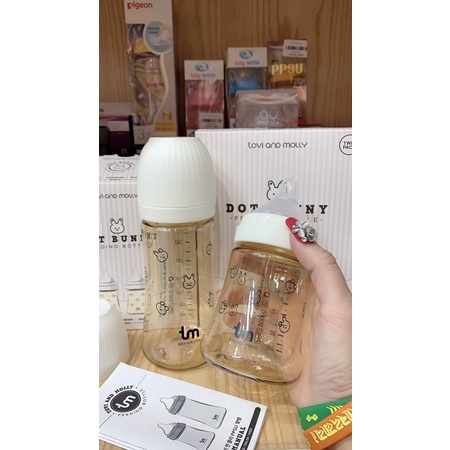 Bình sữa thỏ/ sóc Tovi and Molly x Dot to Dot Hàn Quốc size 180ml/ 280ml
