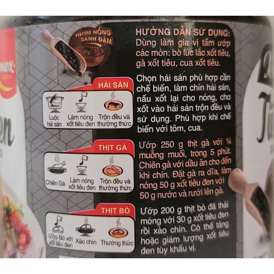 [Lọ 190g] XỐT TIÊU ĐEN [VN] CHOLIMEX Black Pepper Sauce